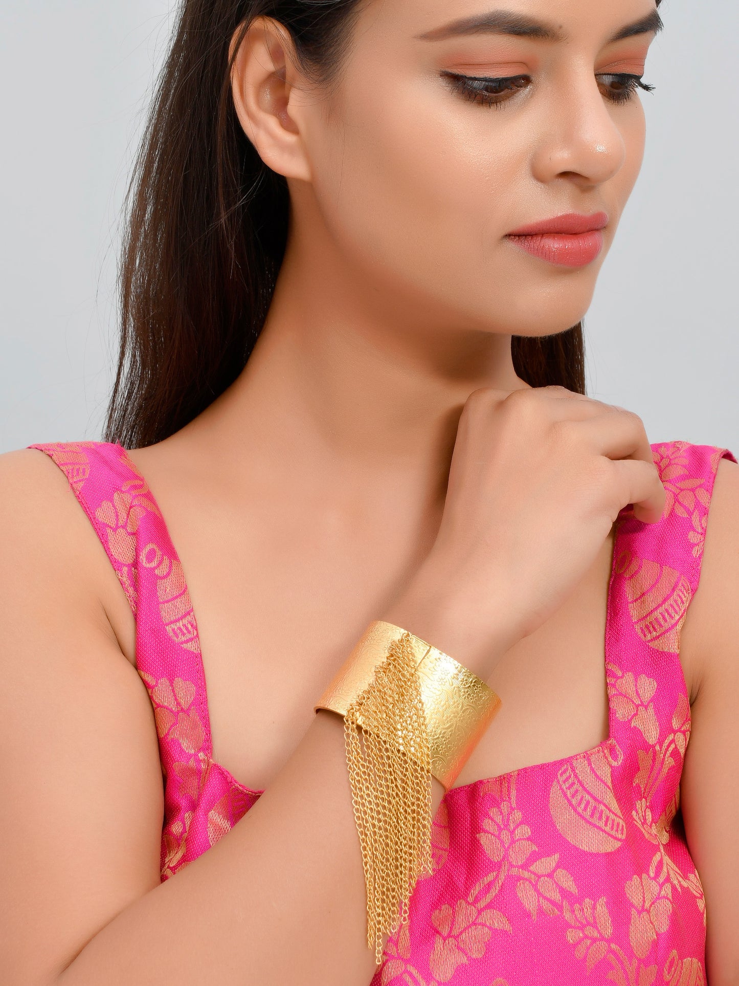 Gold Plated Trendy Statement Handcuff