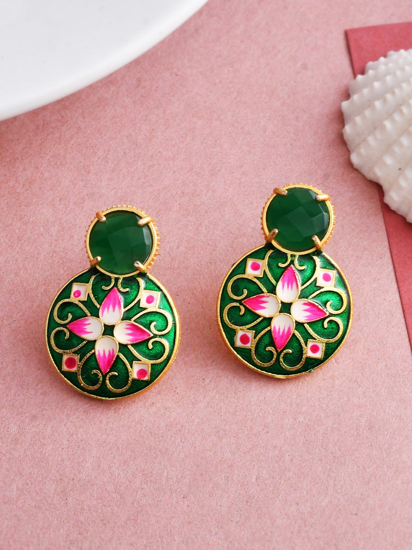 Enamelled Earrings for Western Outfit - Earrings for Women Online