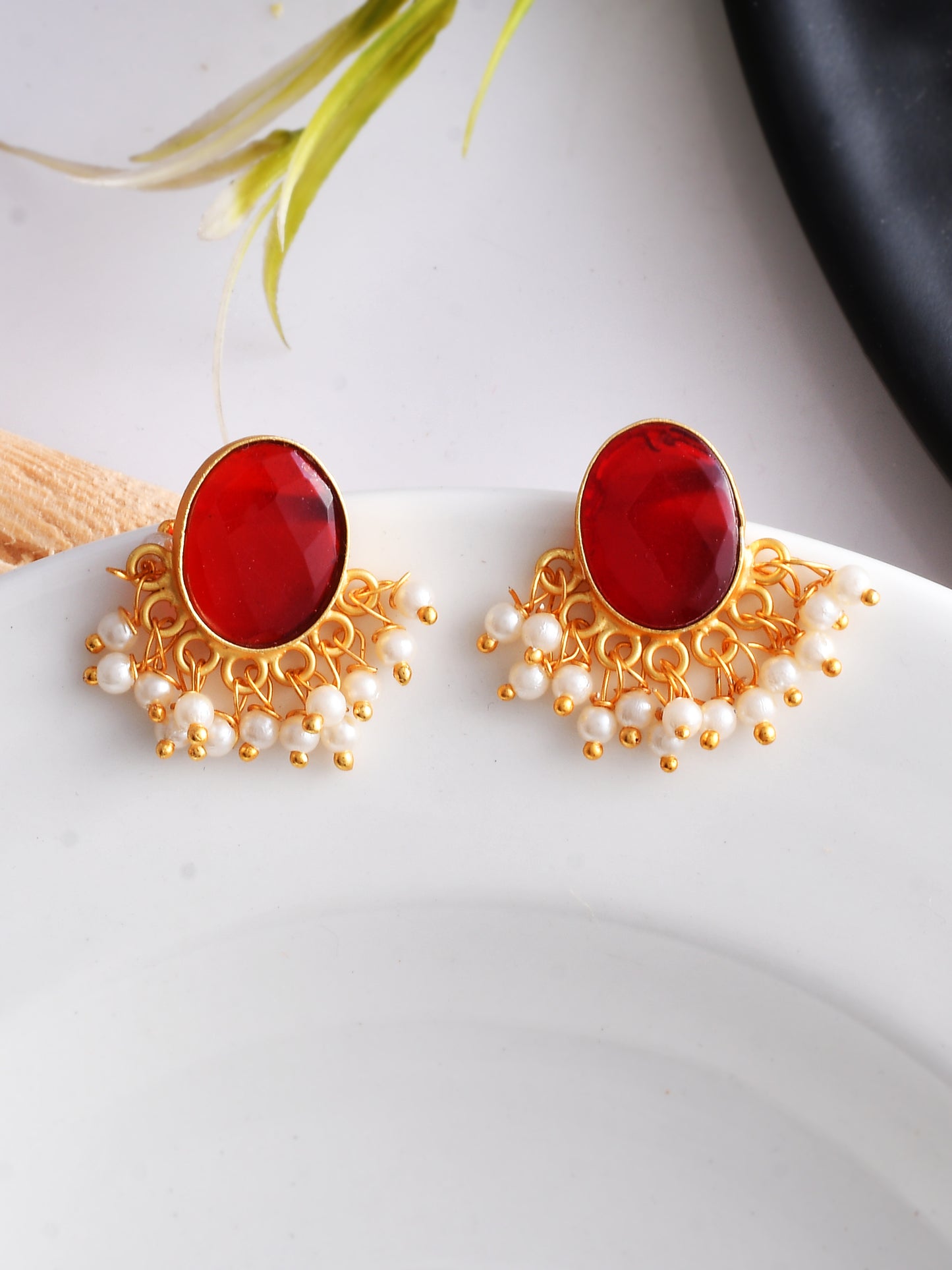 Stud Pearl Earrings for Western Outfit - Earrings for Women Online