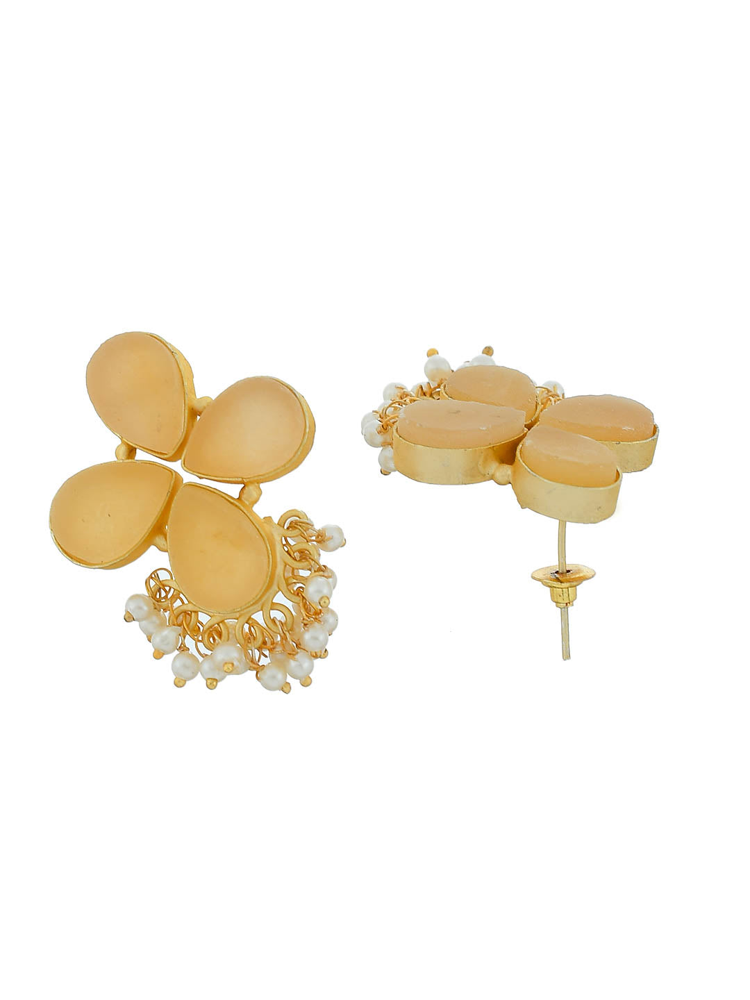 Golden Balance Floral Earrings For Women