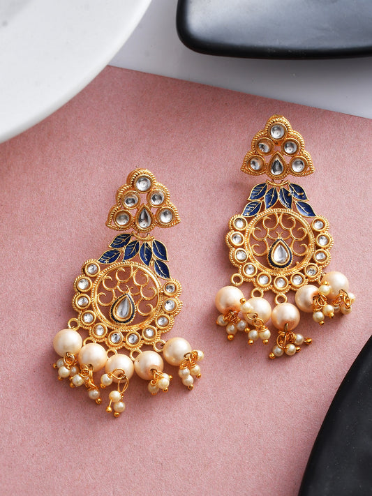 Chandbali Pearl Earrings for Wedding Outfit Online