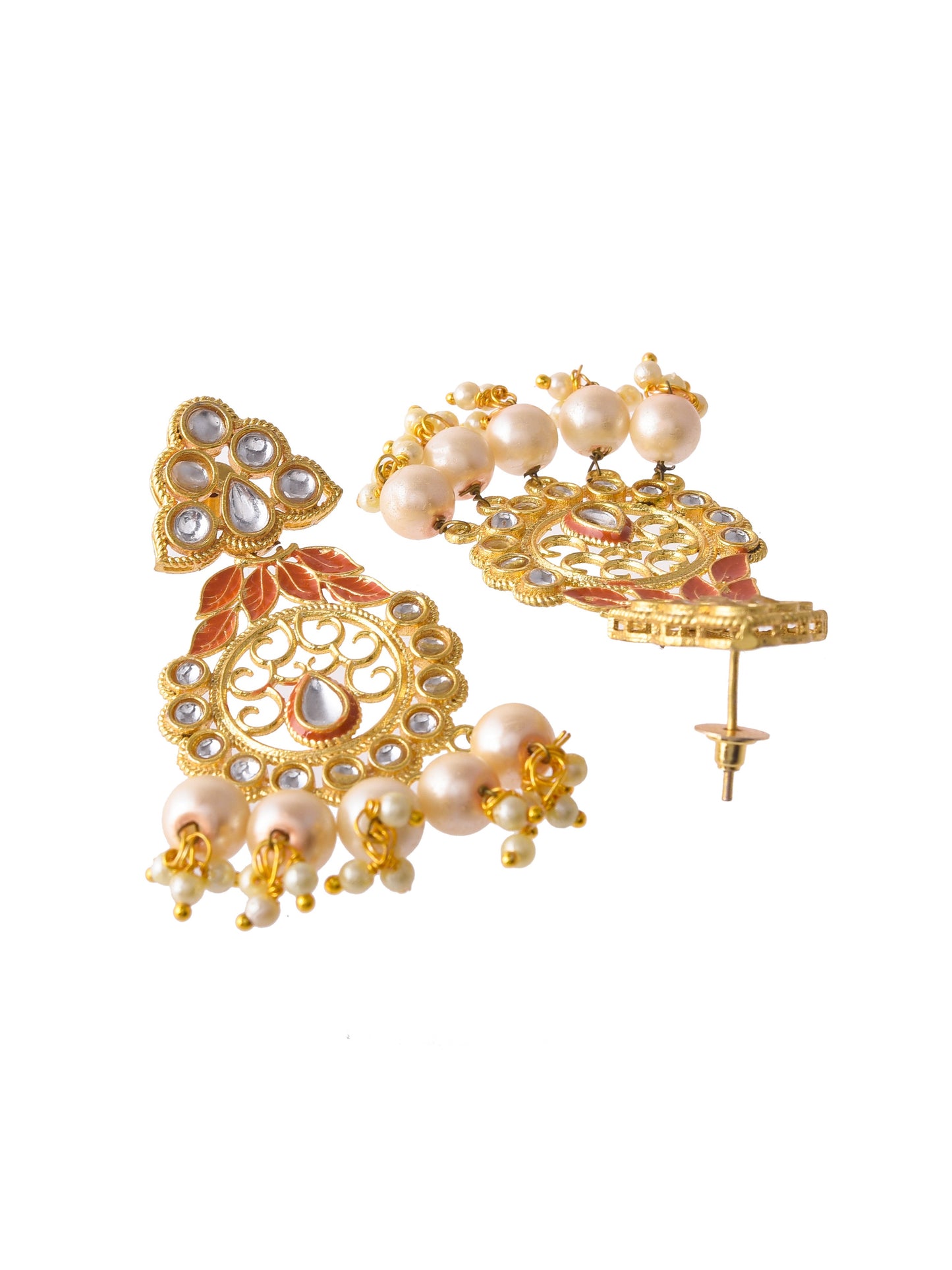 Kundan Pearl Chandbali Earrings