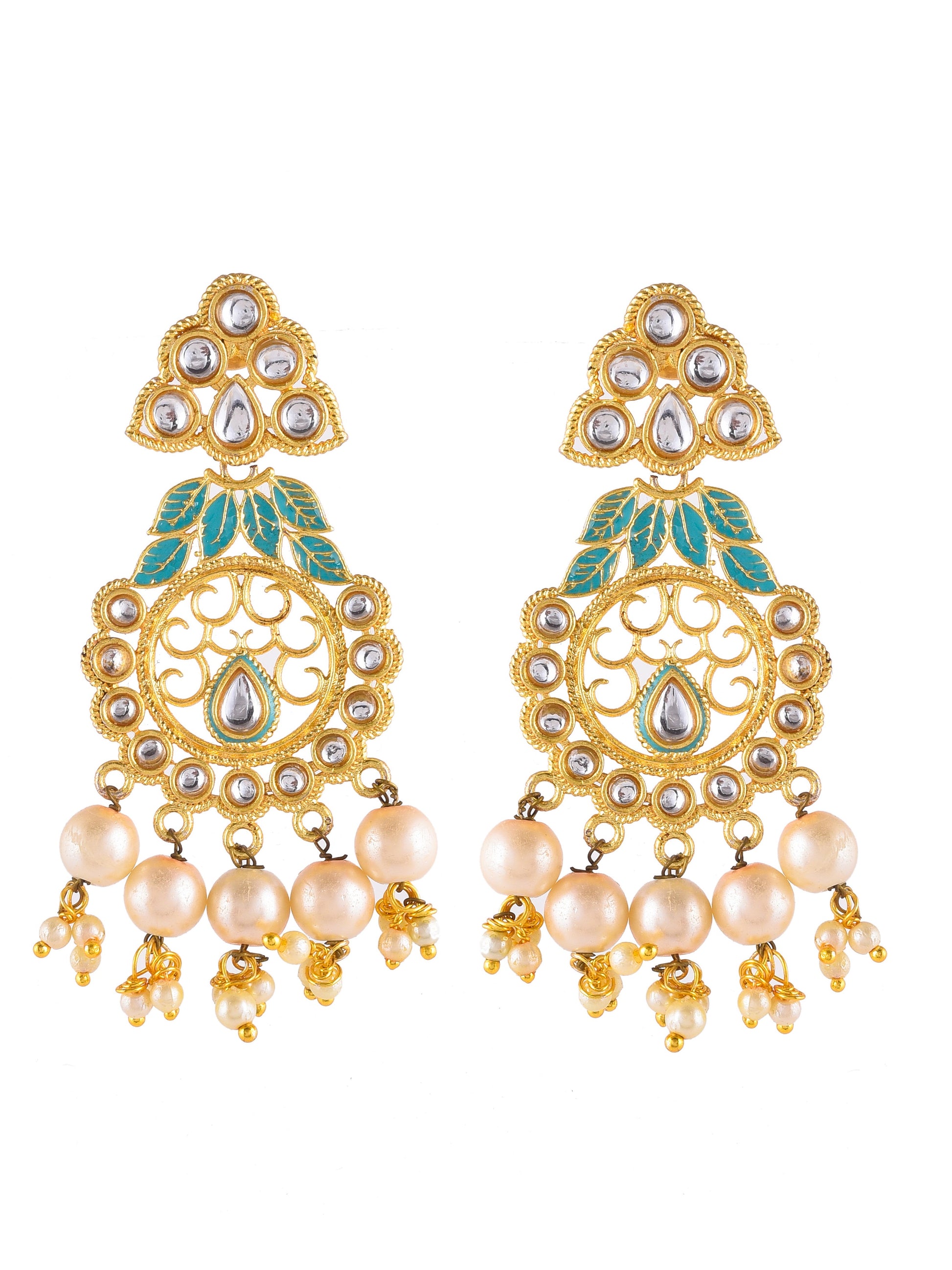 Kundan Minakari Chandbali Earrings