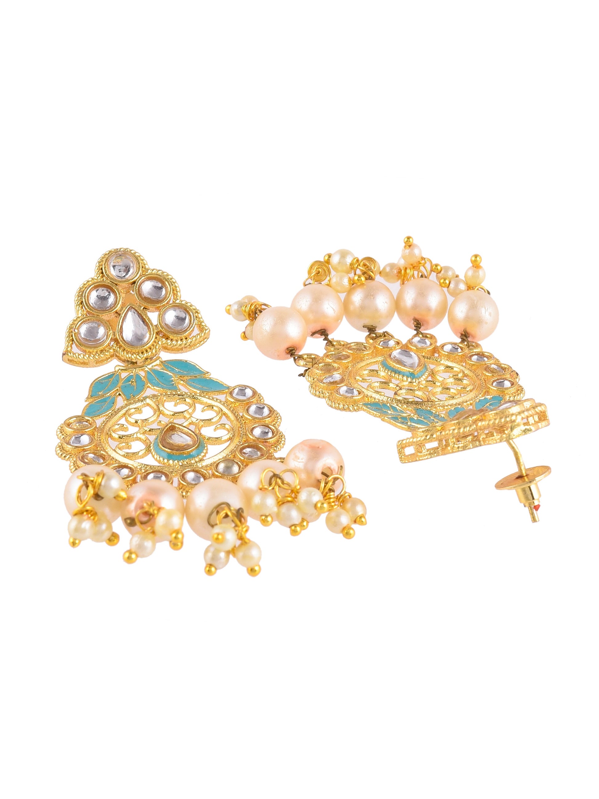 Kundan Minakari Chandbali Earrings