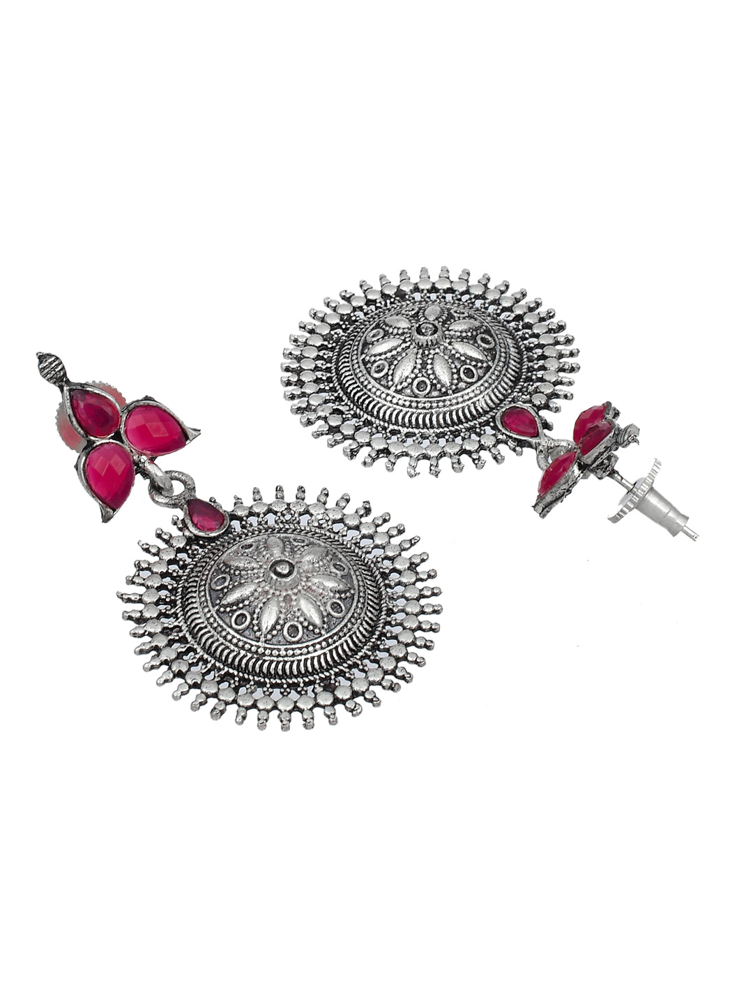 Trendy Oxidized Silver Plated Contemporary Drop Earring