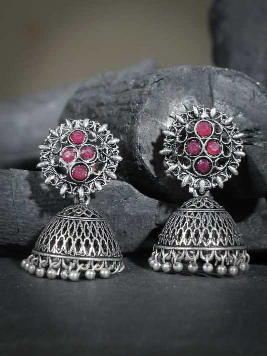 Oxidized Silverplated Jhumka Earrings for Women Online