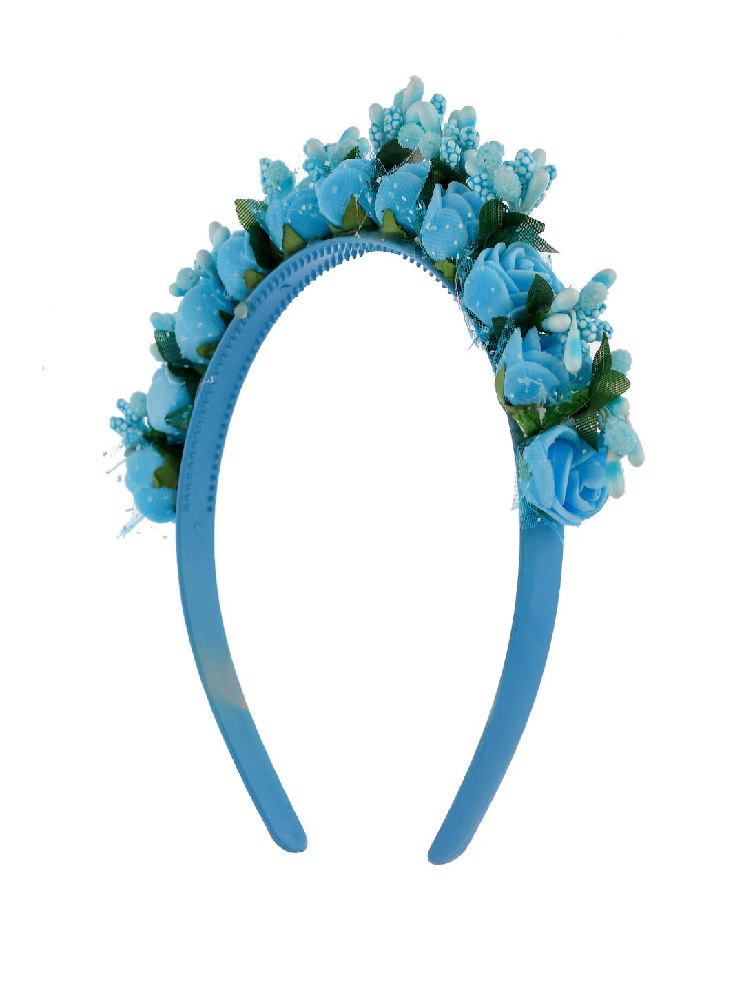 Sky Blue Flower Tiara Hairband With Tic Tac Hairpin