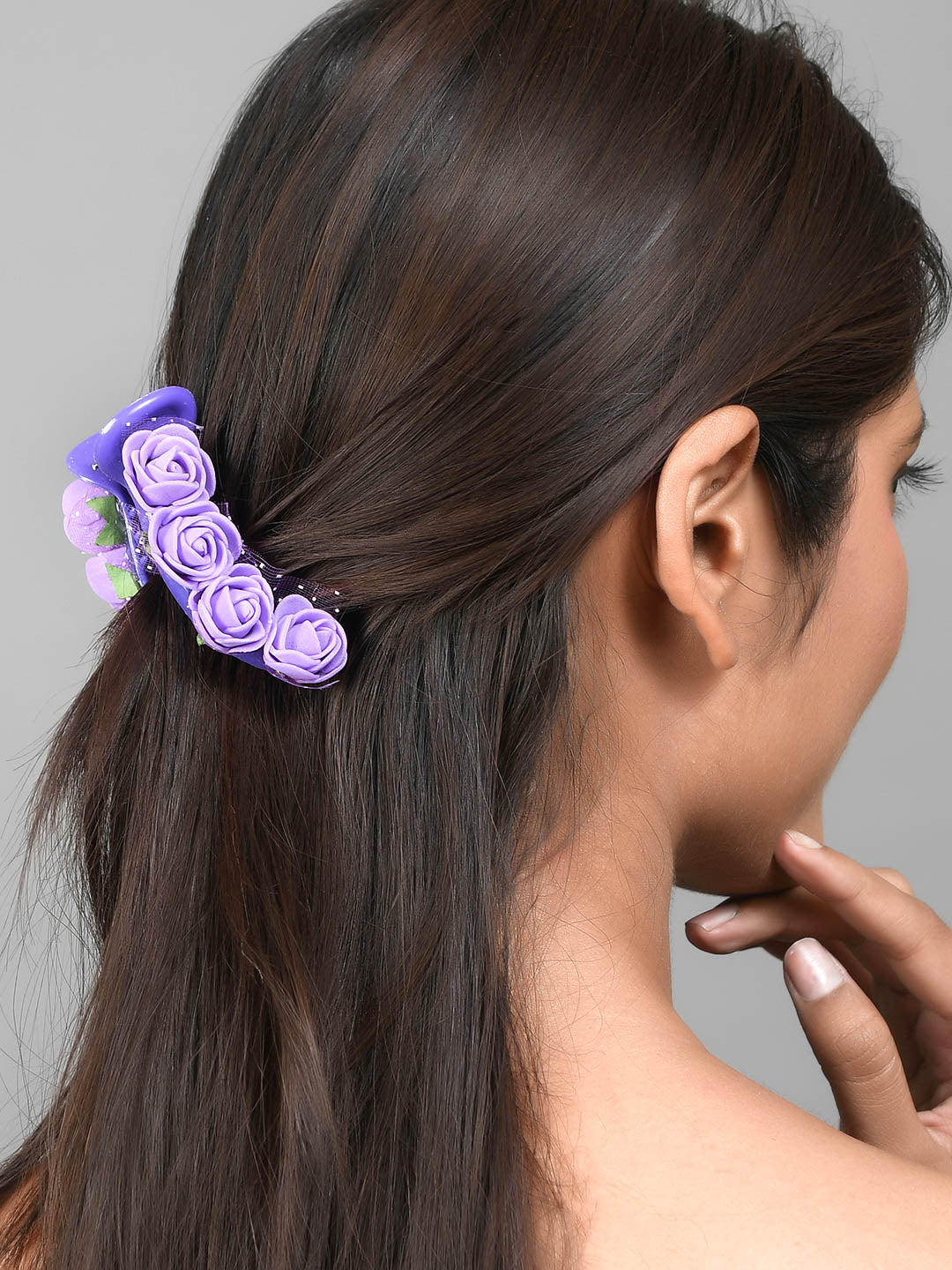 Pink Purple Set Of 2 Embellished Claw Clip