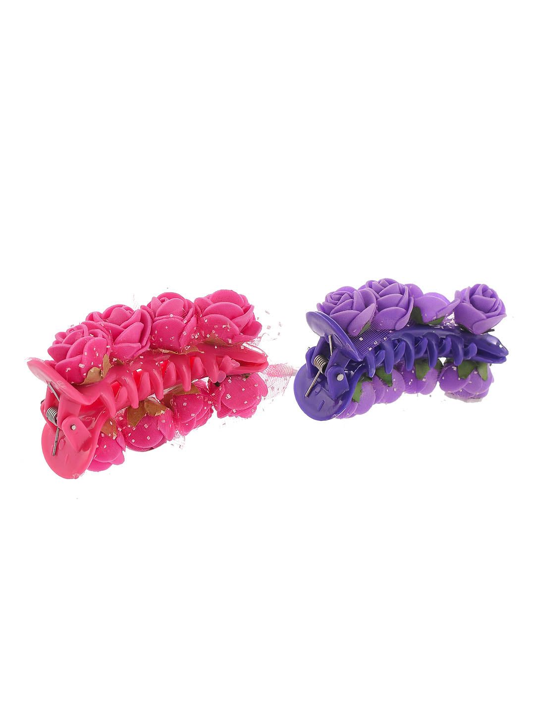 Pink Purple Set Of 2 Embellished Claw Clip