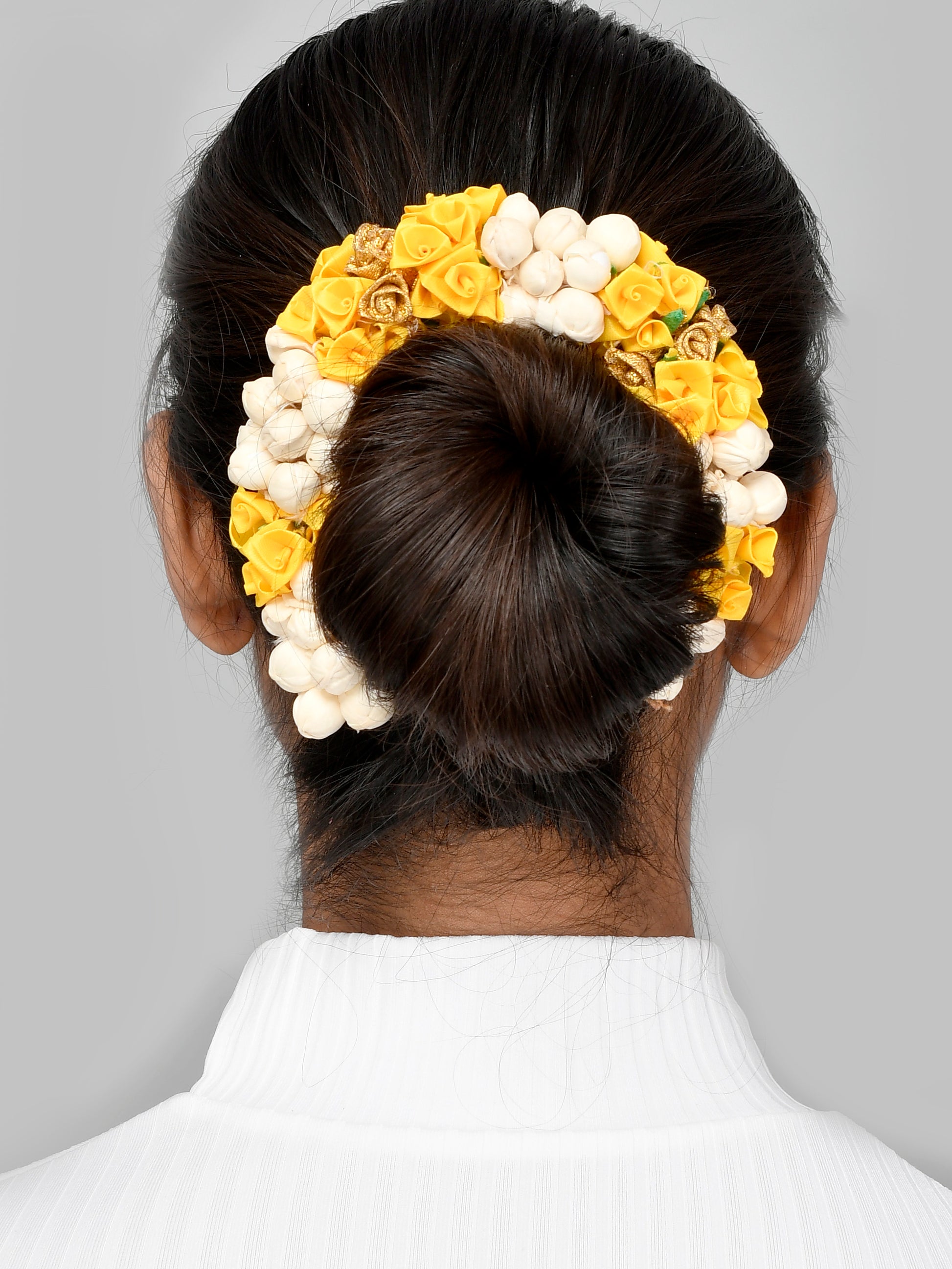 Women Yellow Floral Beni Juda Hair Accessory Set Online