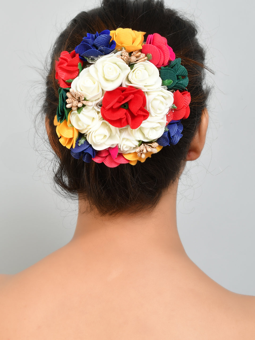 Multicolor Flower Hair Bun Cover