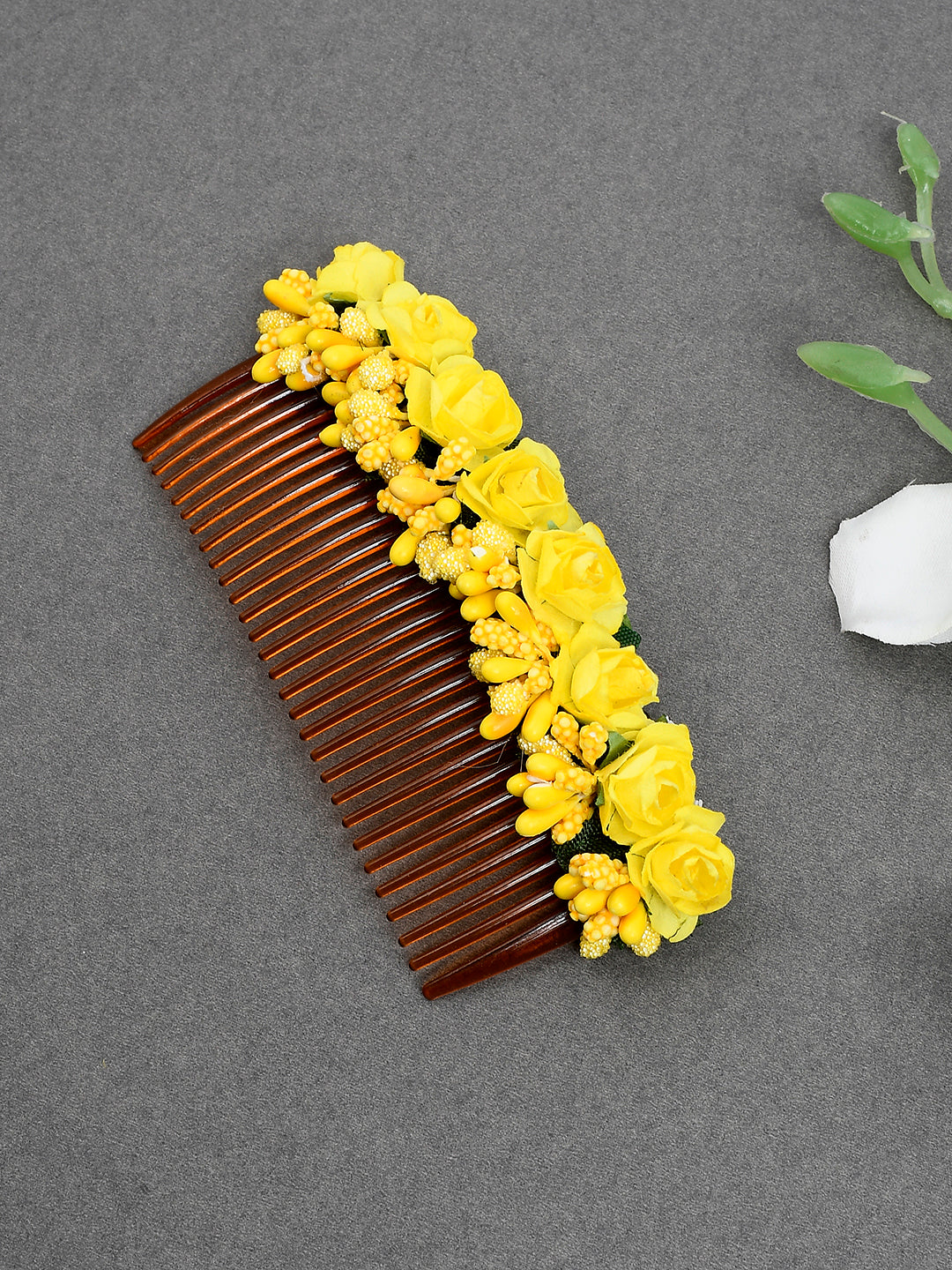 Hana Kanzashi Yellow Floral Hair Accessories for Women Online