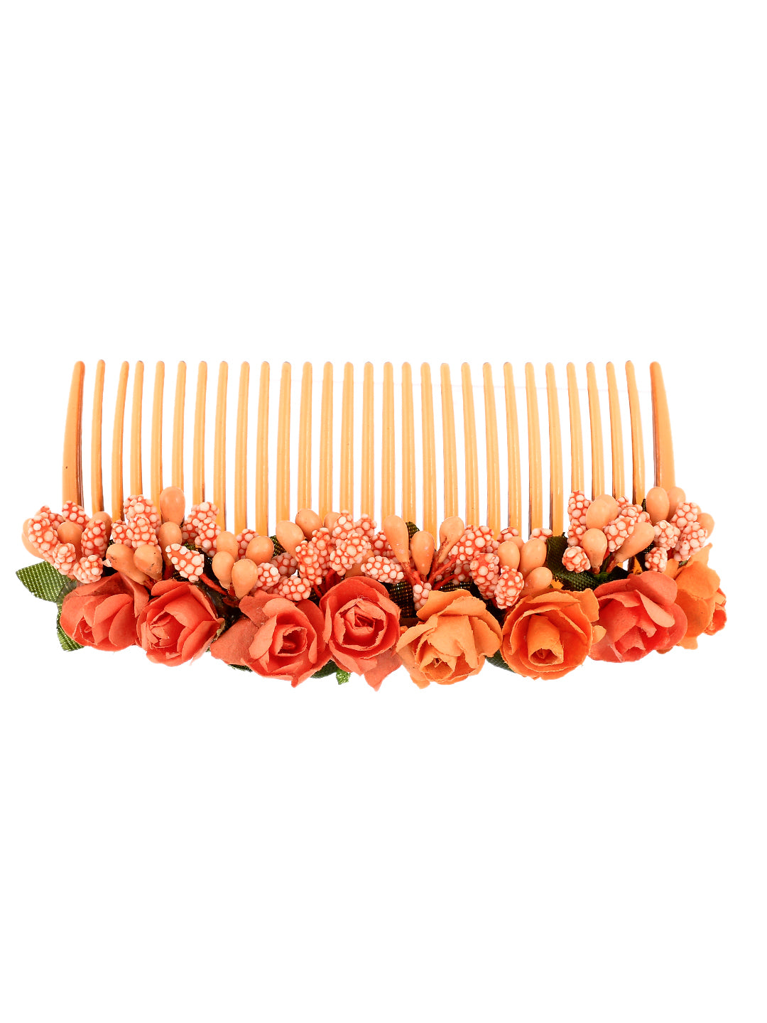 Women Orange Flower Hana Kanzashi Hair Accessories
