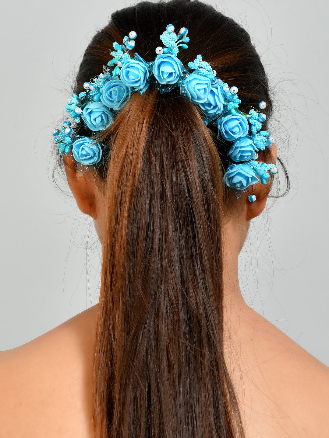 Blue Flower Juda Pin Hair Accessories
