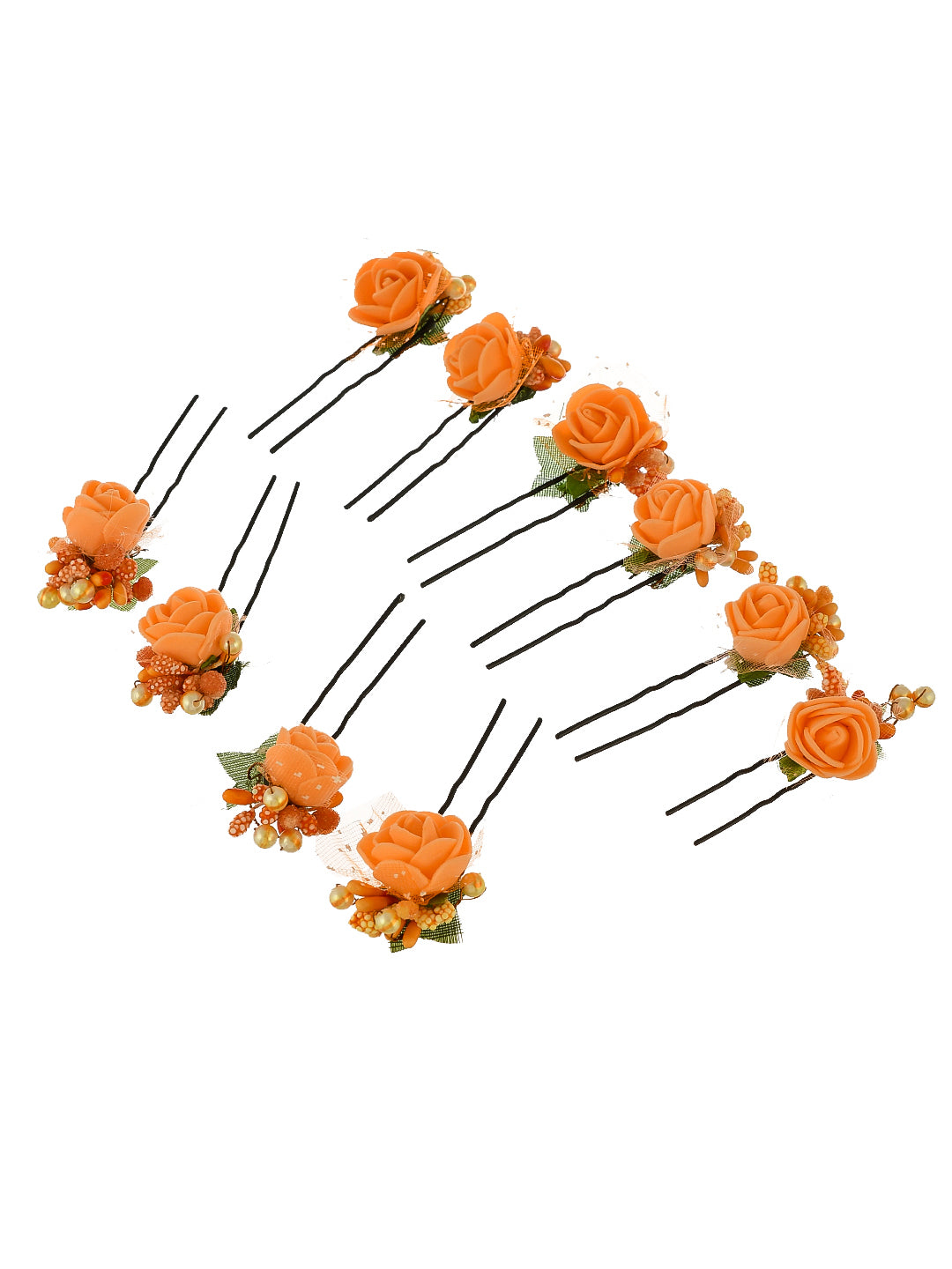 Orange Flower Juda Pin Hair Accessory