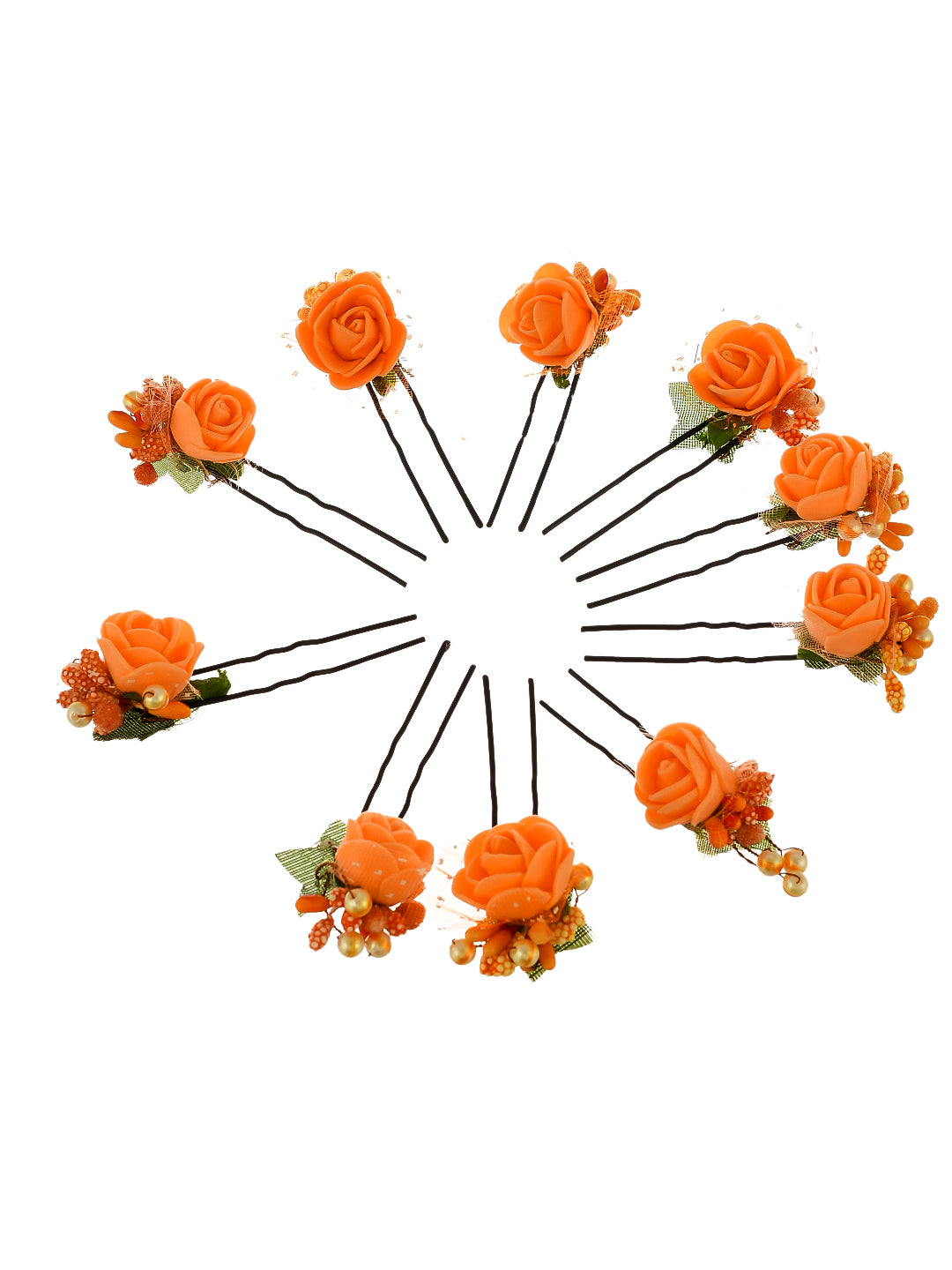 Orange Flower Juda Pin Hair Accessory