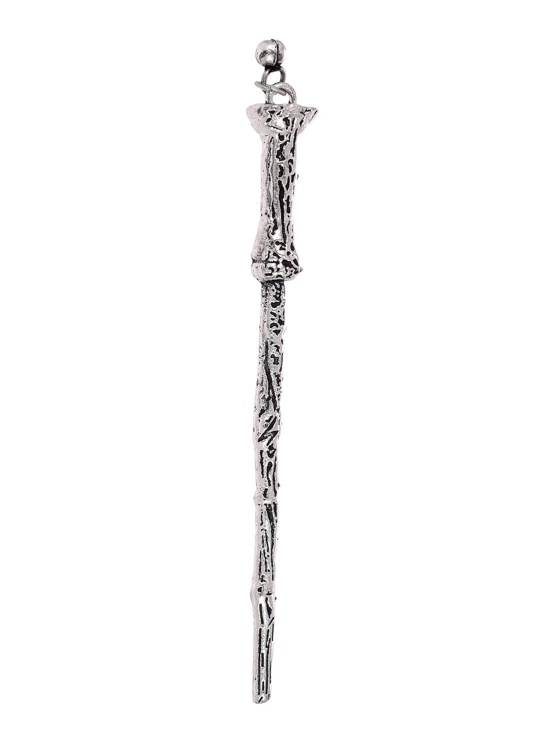 Silver Toned Embellished Hairstick Accessory