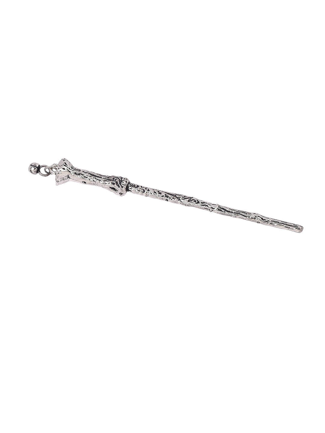 Silver Toned Embellished Hairstick Accessory