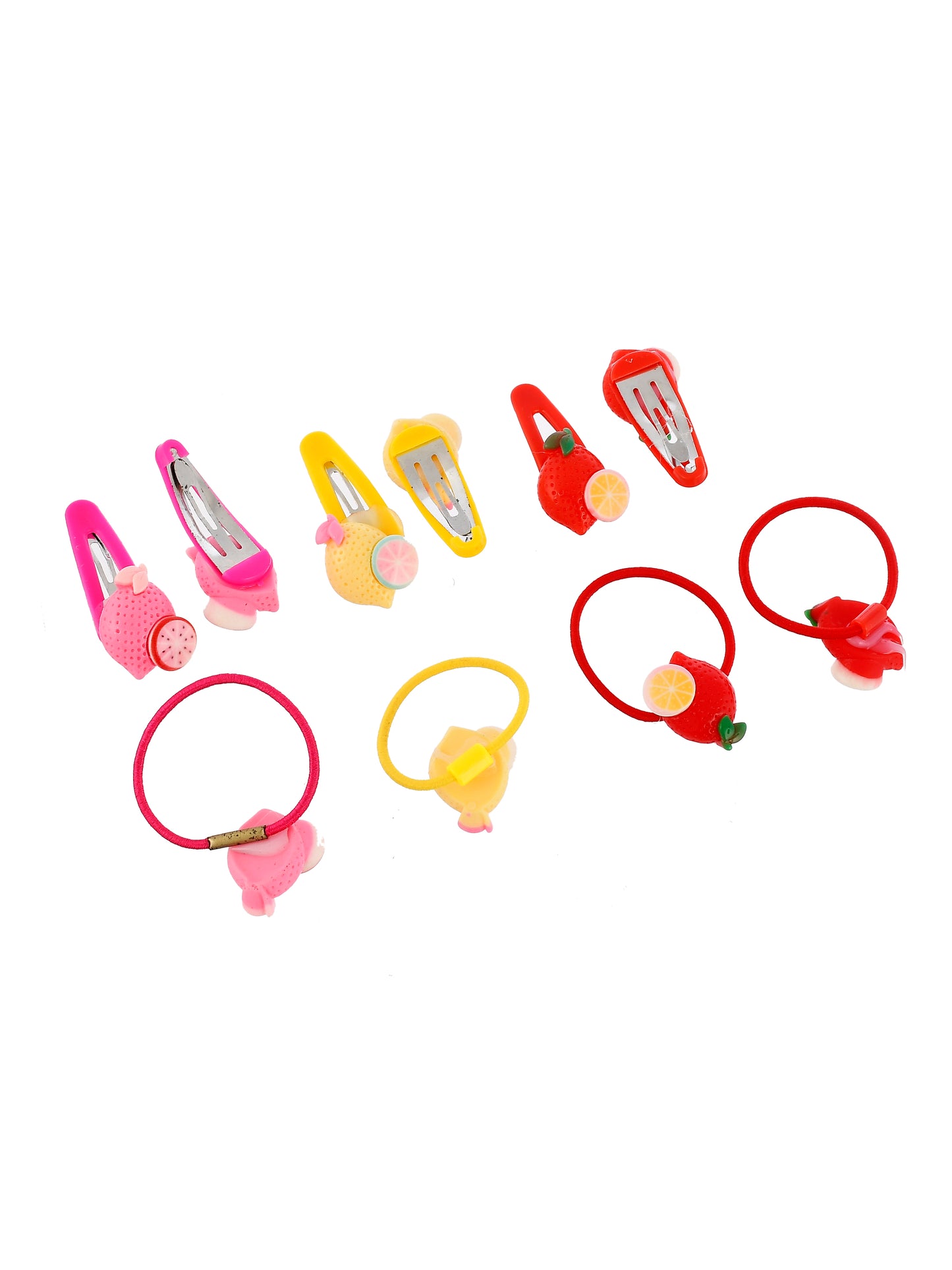 Girls Red Pink 12 Pc Embellished Hair Accessory Set