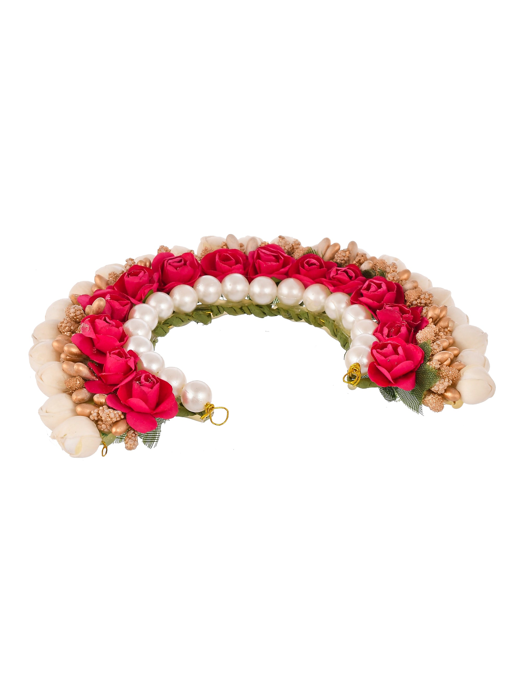 Women Red Gold Toned Embellished Hair Accessory