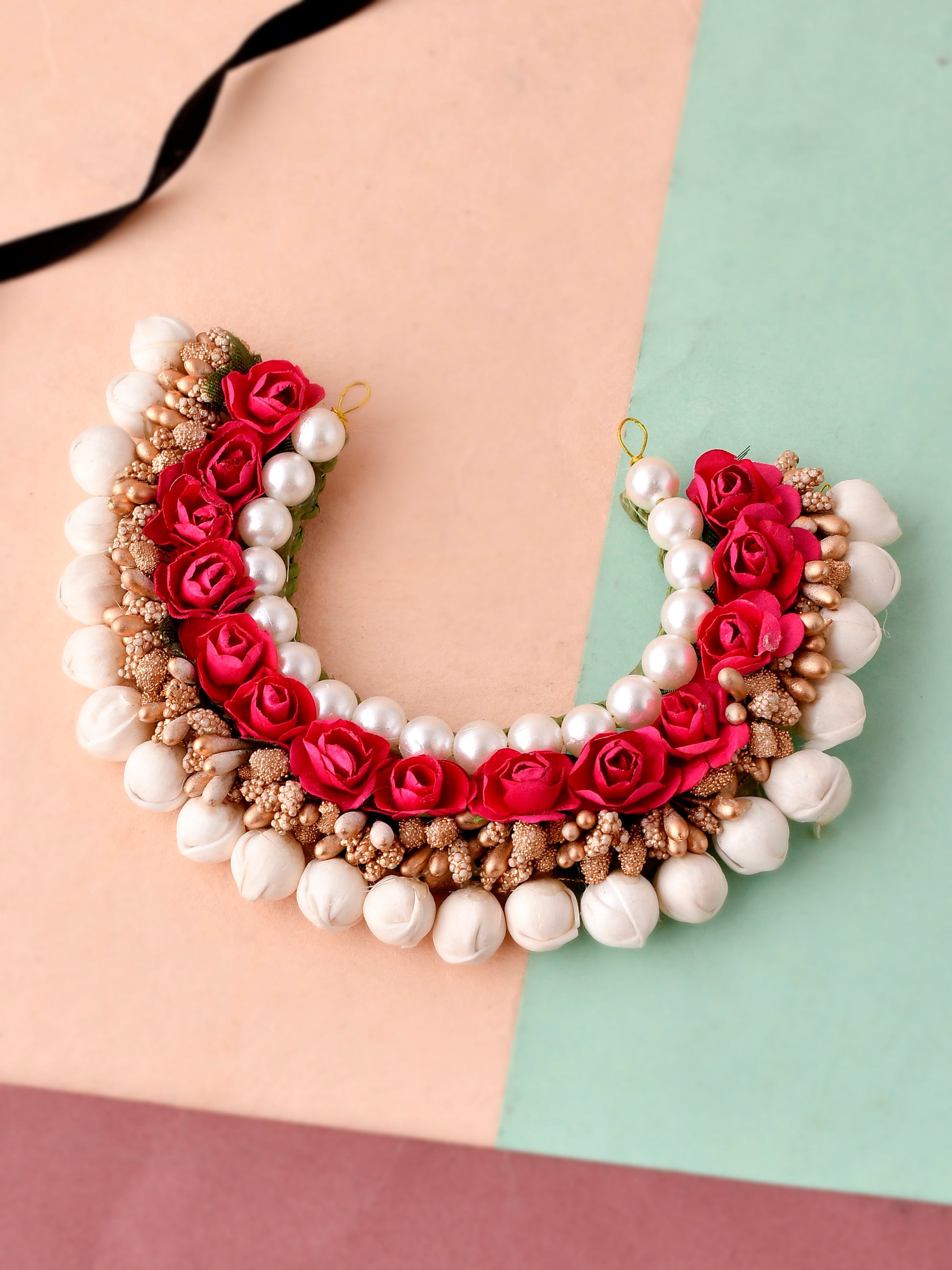Women Red & Gold Toned Embellished Hair Accessory for Women Online