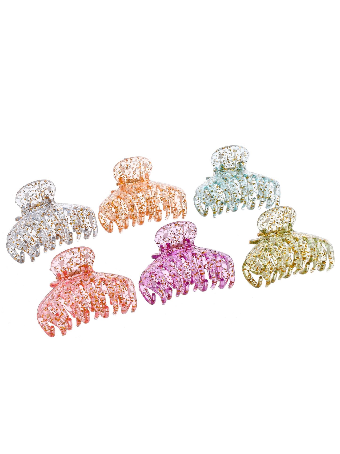 Set Of 6 Multi Colored Claw Clips