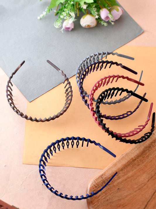 Set of 6 Multi Colored Zig Zag Hairband for Women Online