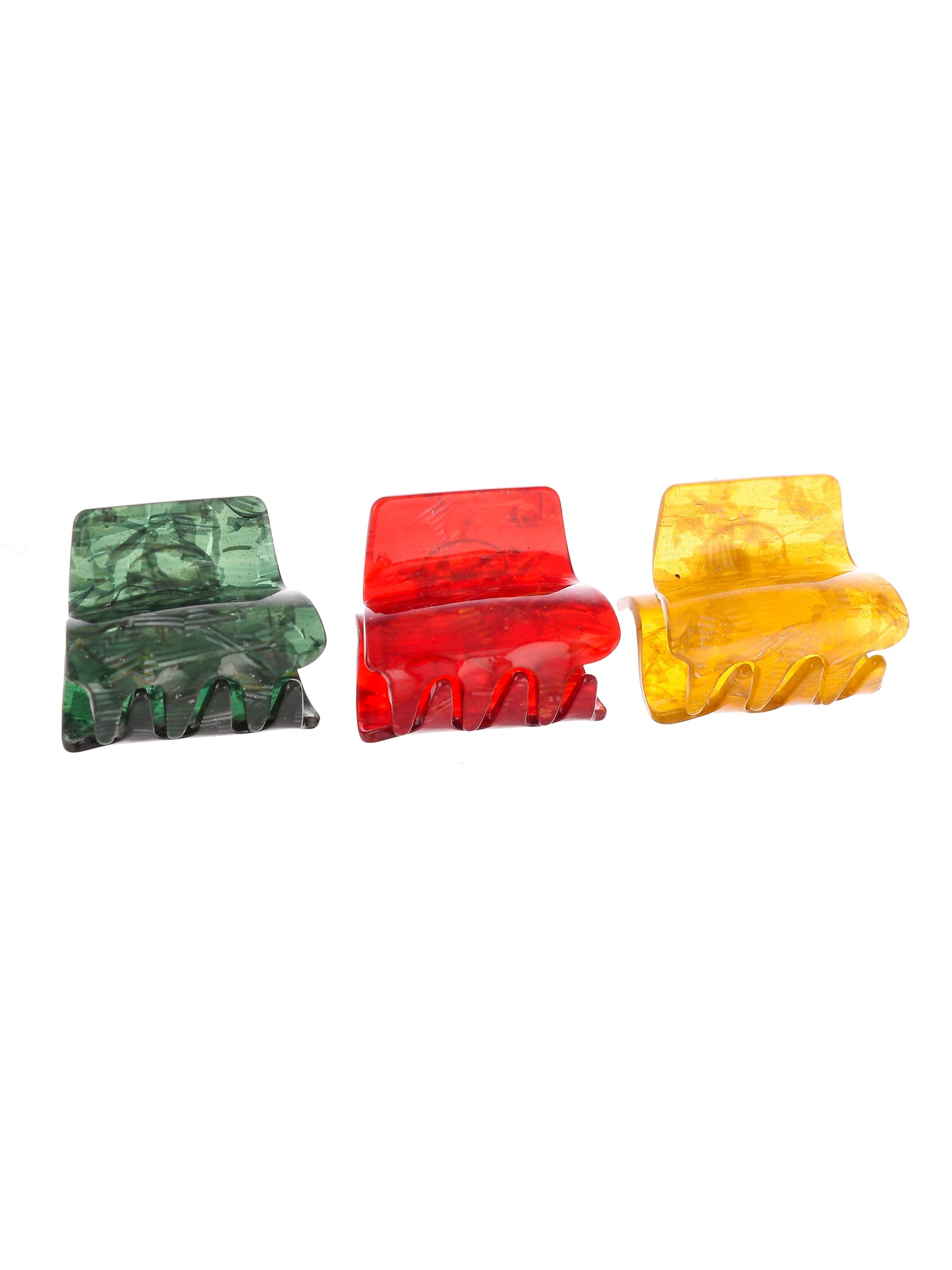 Set Of 3 Colored Claw Clips