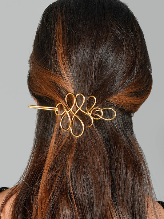 Gold Plated Celtic Infinity Hair Accessory