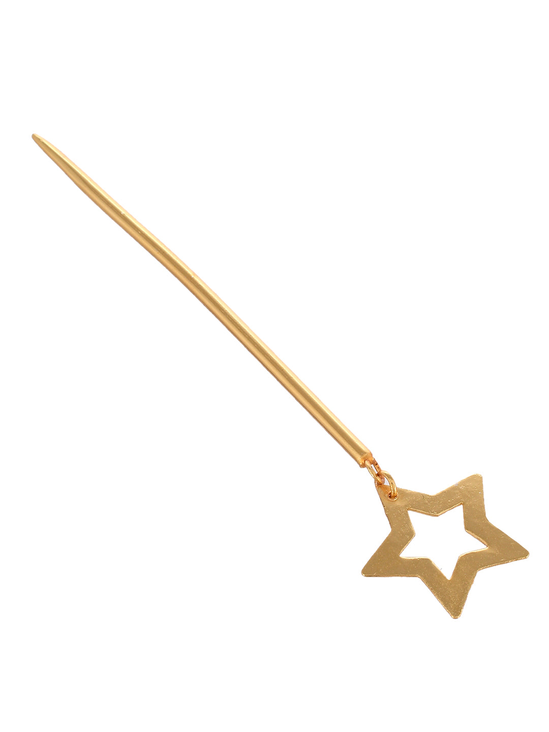 Pentagon Tama Kanzashi Gold Shooting Star Celtic Hair Stick