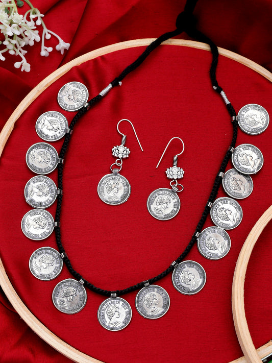 Oxidised Coin Thread Jewellery Sets for Women Online