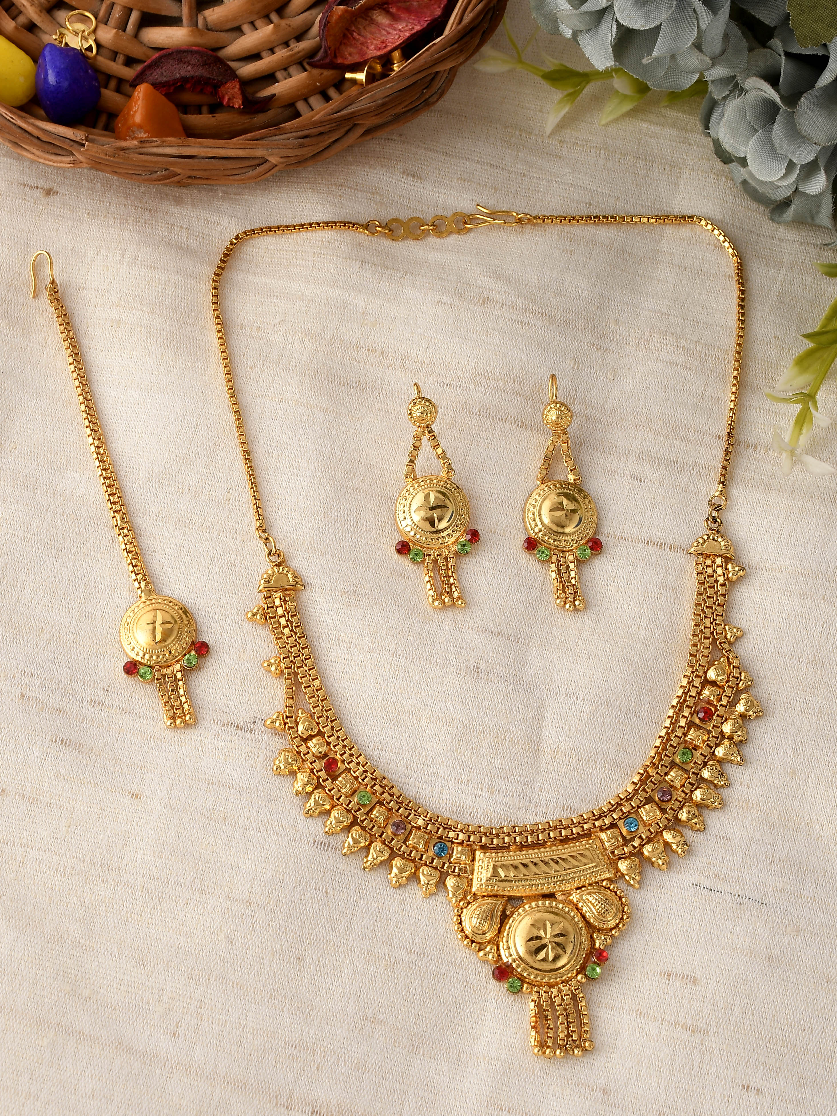 20 Grams Gold Antique Jhumka - South India Jewels