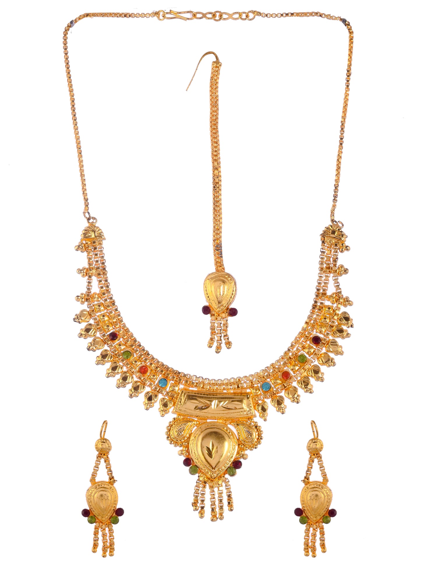Gold Plated & Gold Toned Temple Jewelery Set