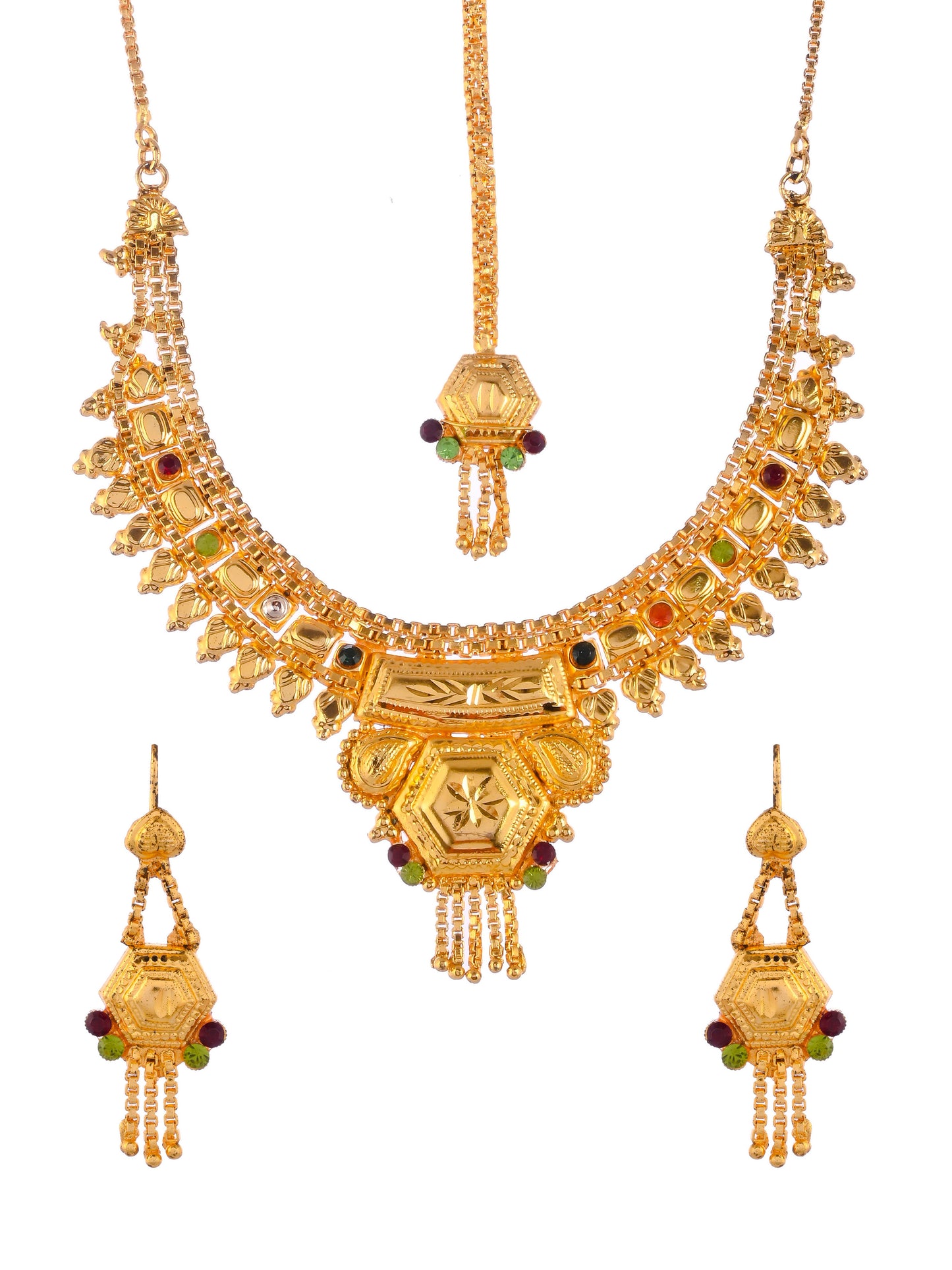 Gold Plated & Gold Toned Temple Jewelry Set