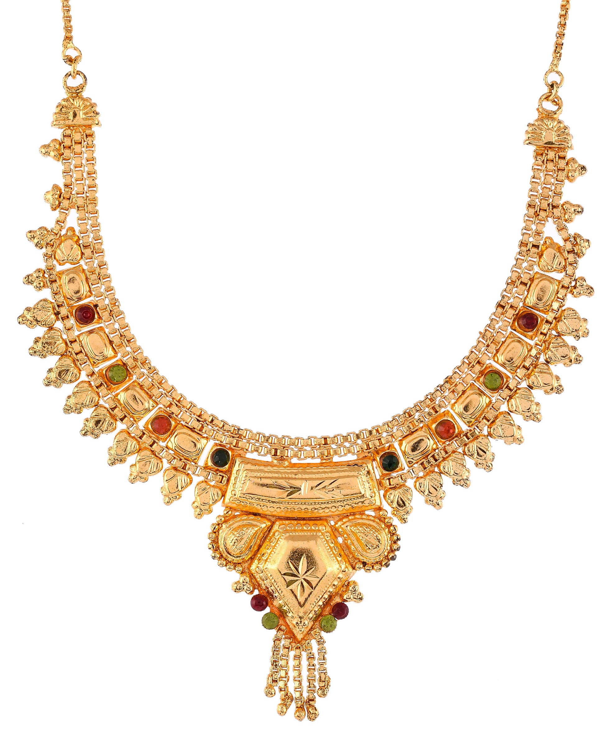 Gold Plated Stone Stubbed Karnataka Jewllery Set