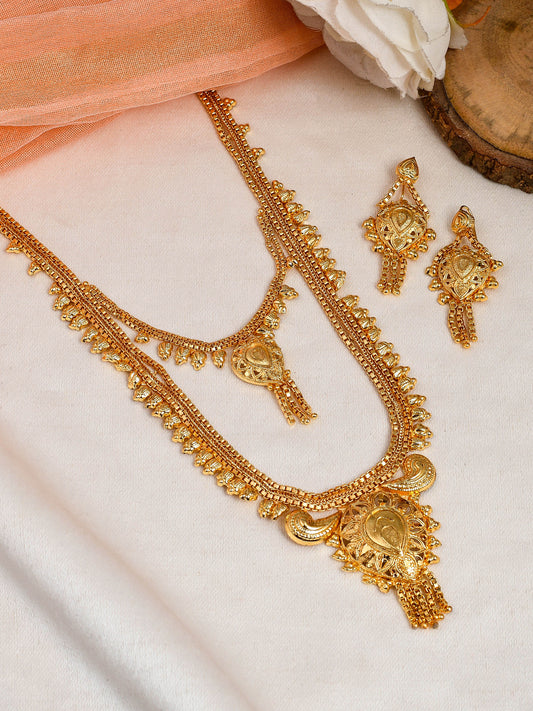 Gold Plated Double Layer Bridal Jewellery Sets for Women Online