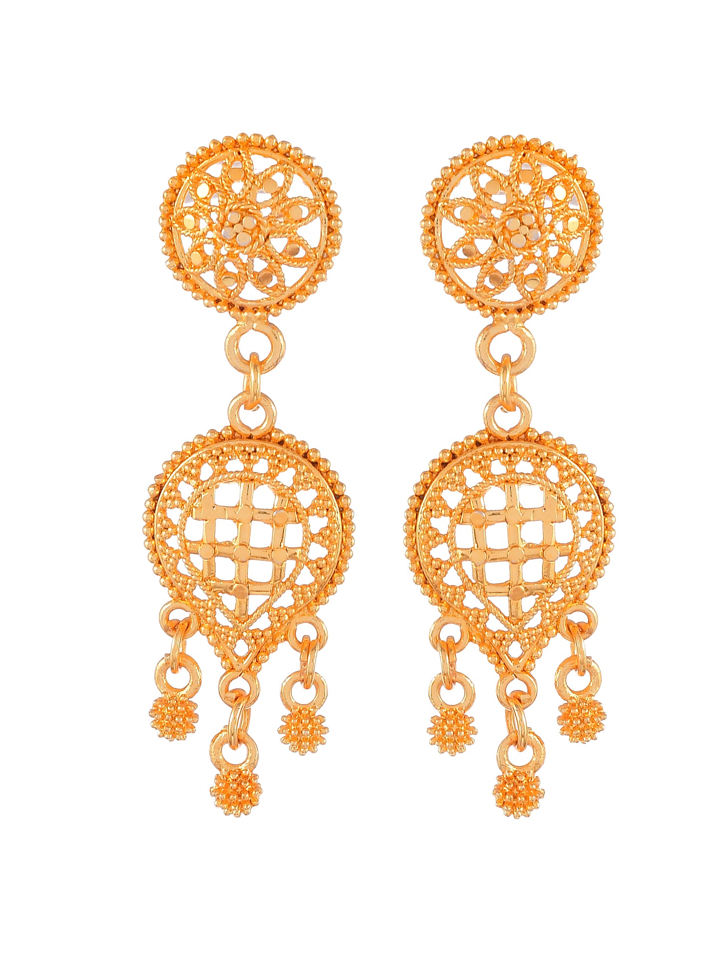 Geomatrical Gold Plated Jewellery Set