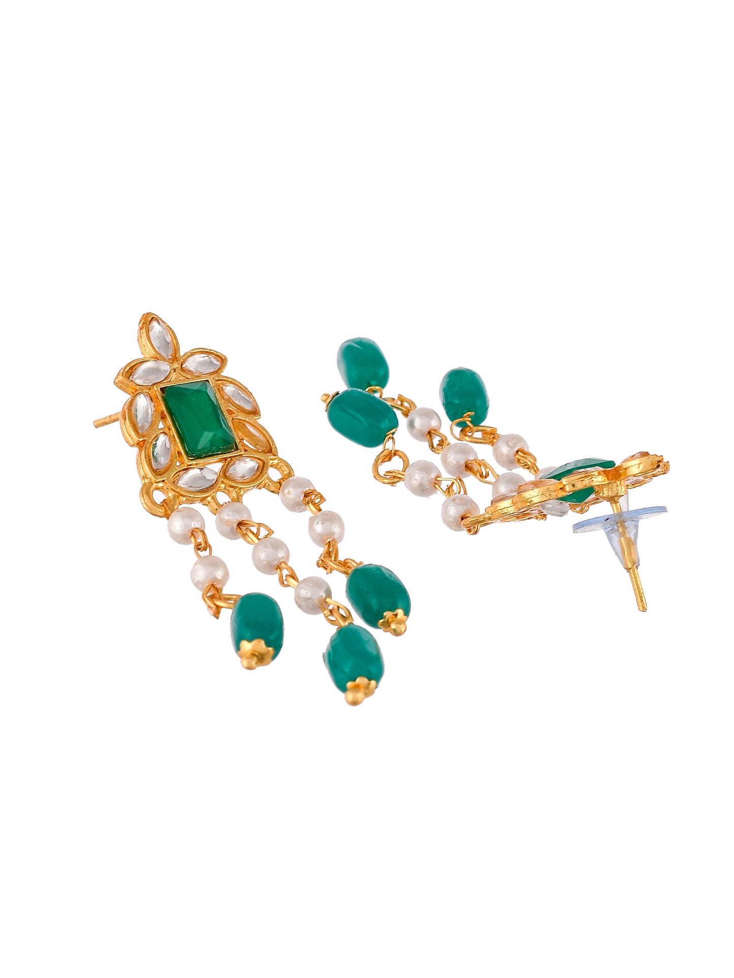 Diya Green Beads Choker Necklace Set