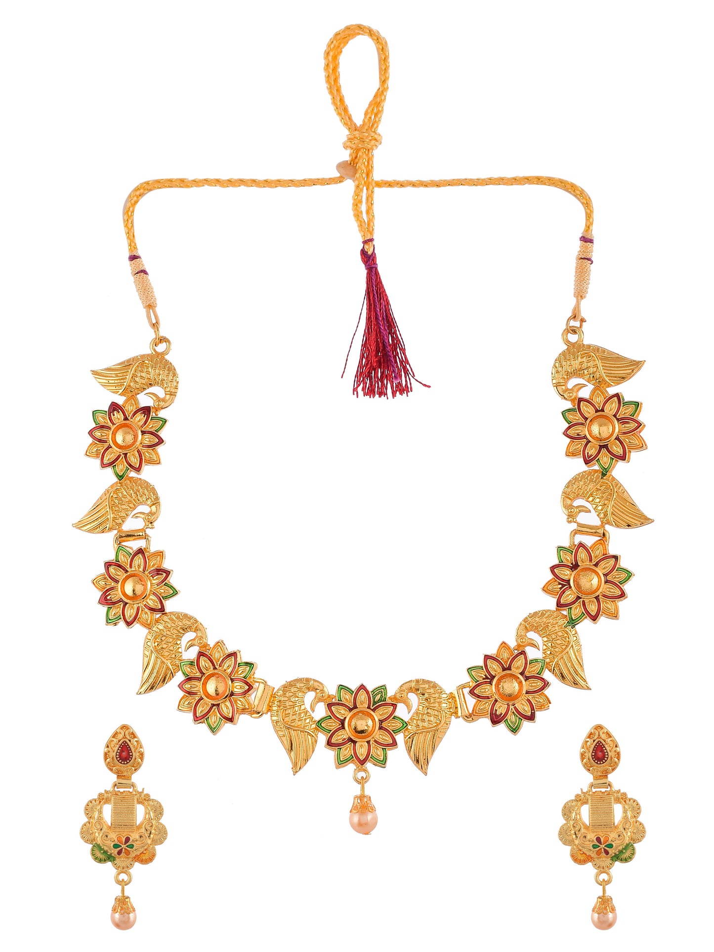 Gold plated Peacock Jewelry set