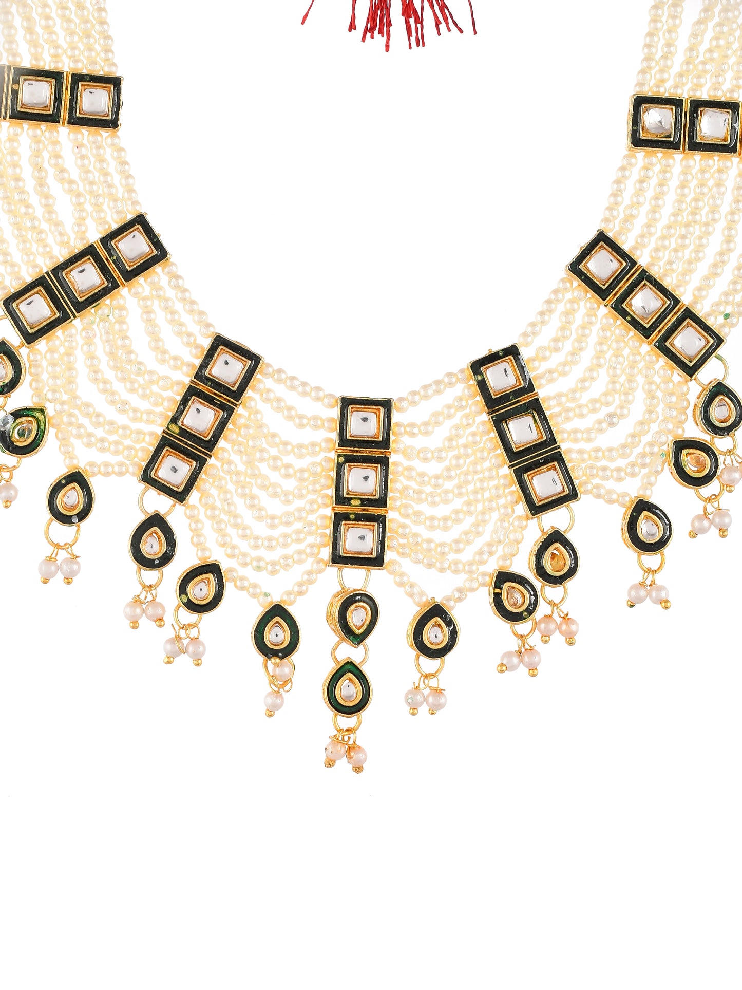Gold Plated & Pearl Beaded Traditional  choker Jewellery Set