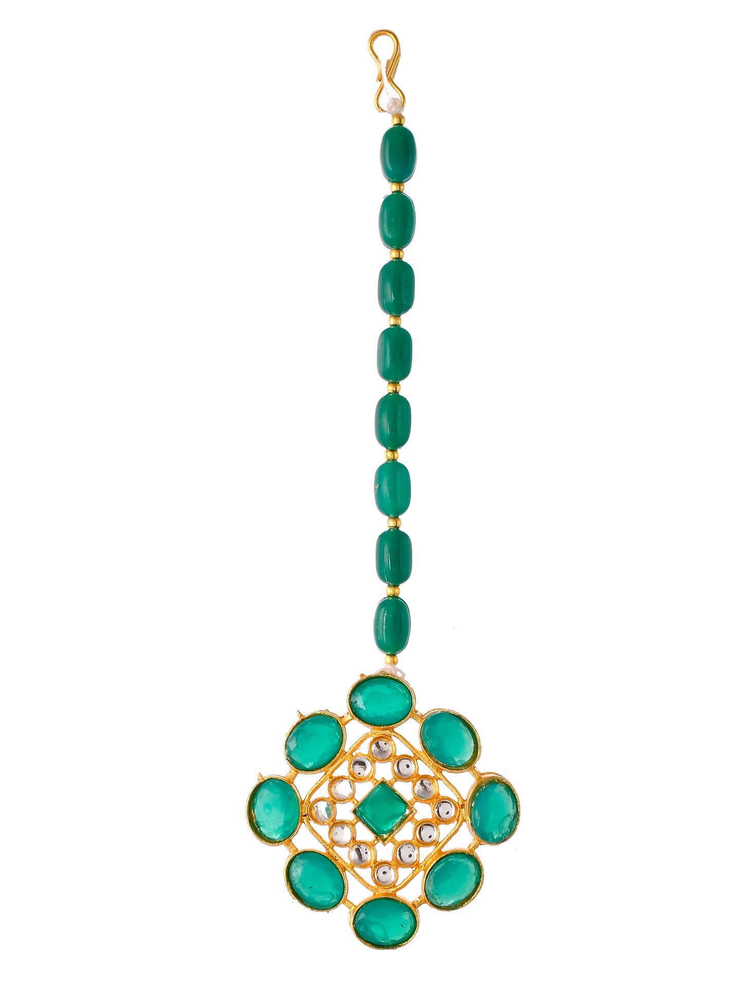 Gold Plated Green Choker Jewellery Set