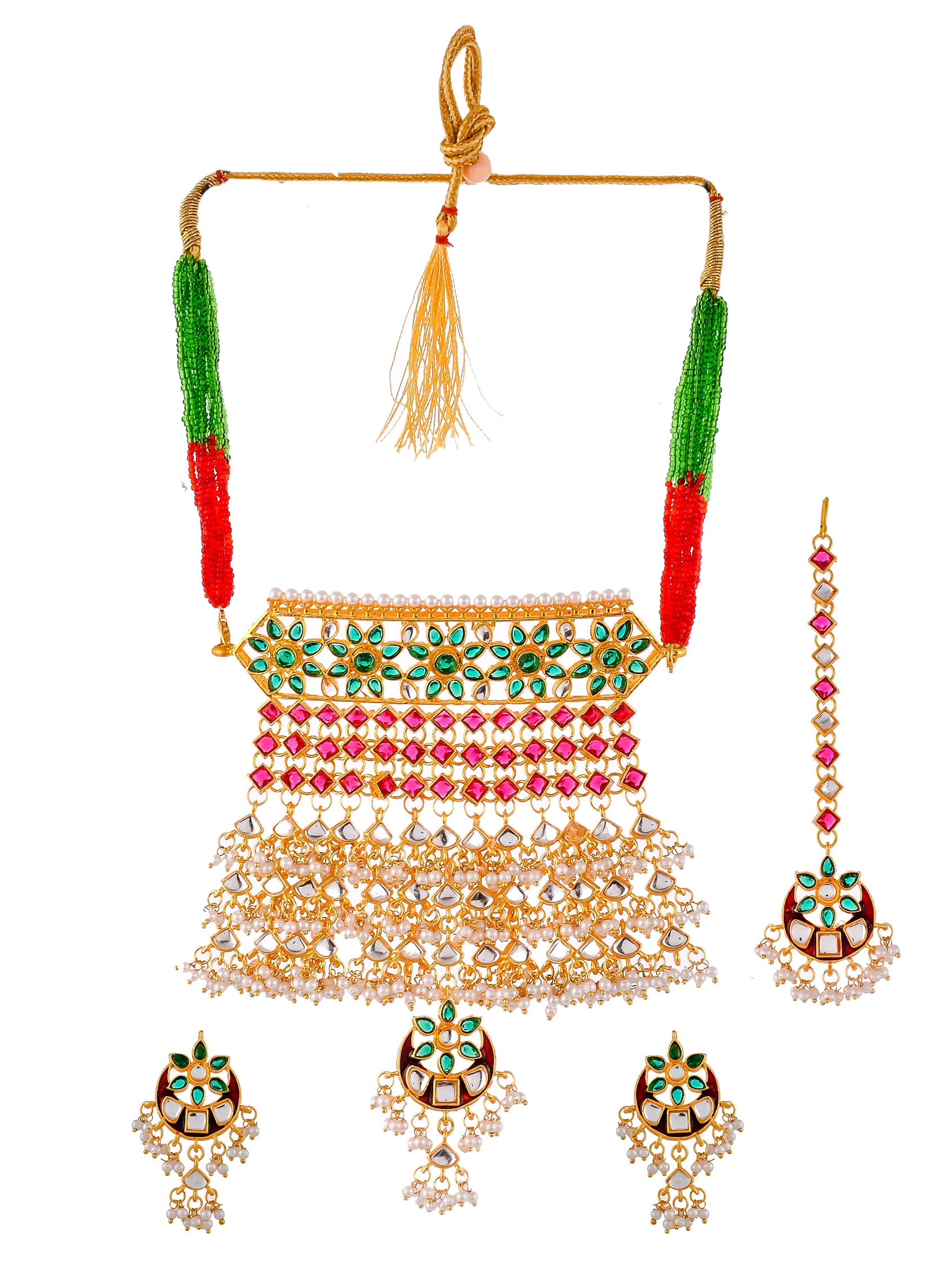 Traditional Rajputi Kundan Choker Bridal Jewellery set