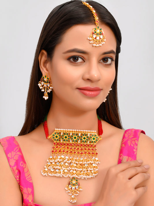 Traditional Rajputi Kundan Choker Bridal Jewellery Sets for Women Online