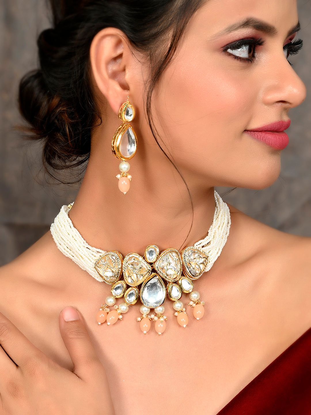Gold Plated Heavy Kundan Choker Jewellery Sets for Women Online