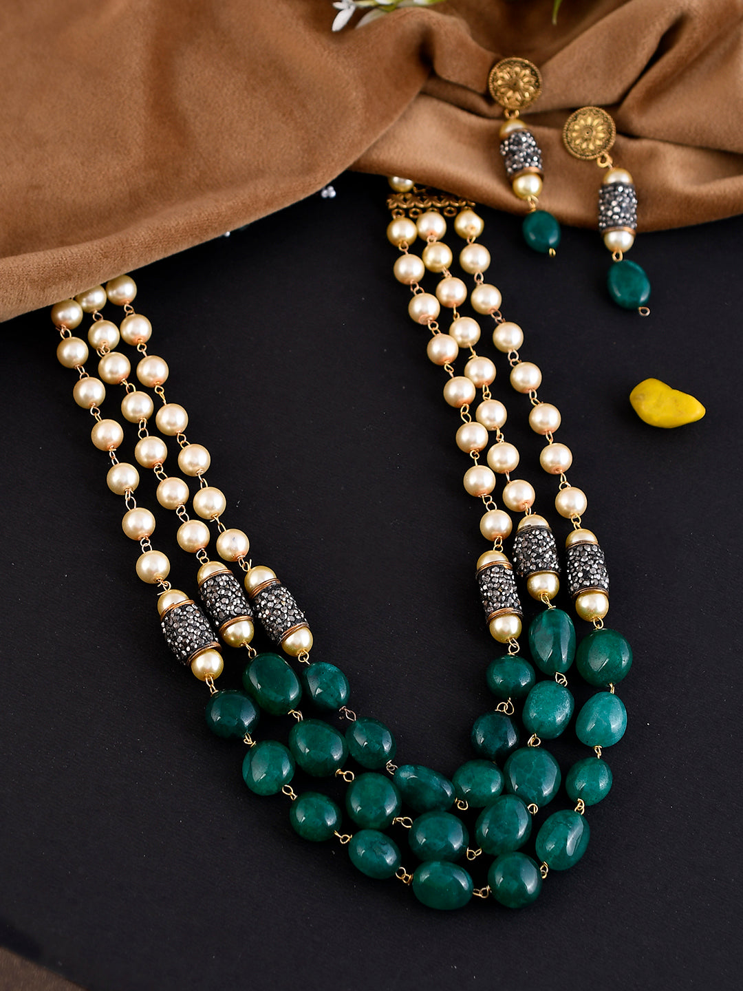 Gold Plated Long Layered Jewellery Set