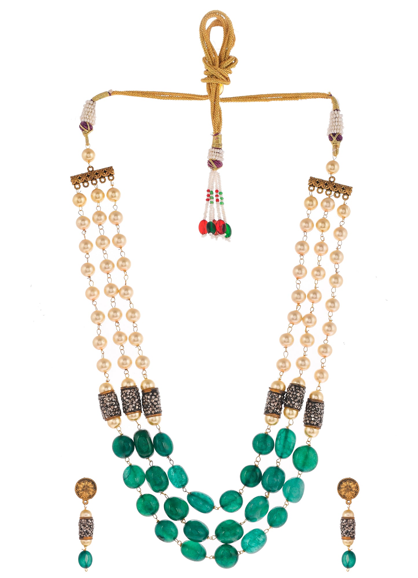 Gold Plated Long Layered Jewellery Set