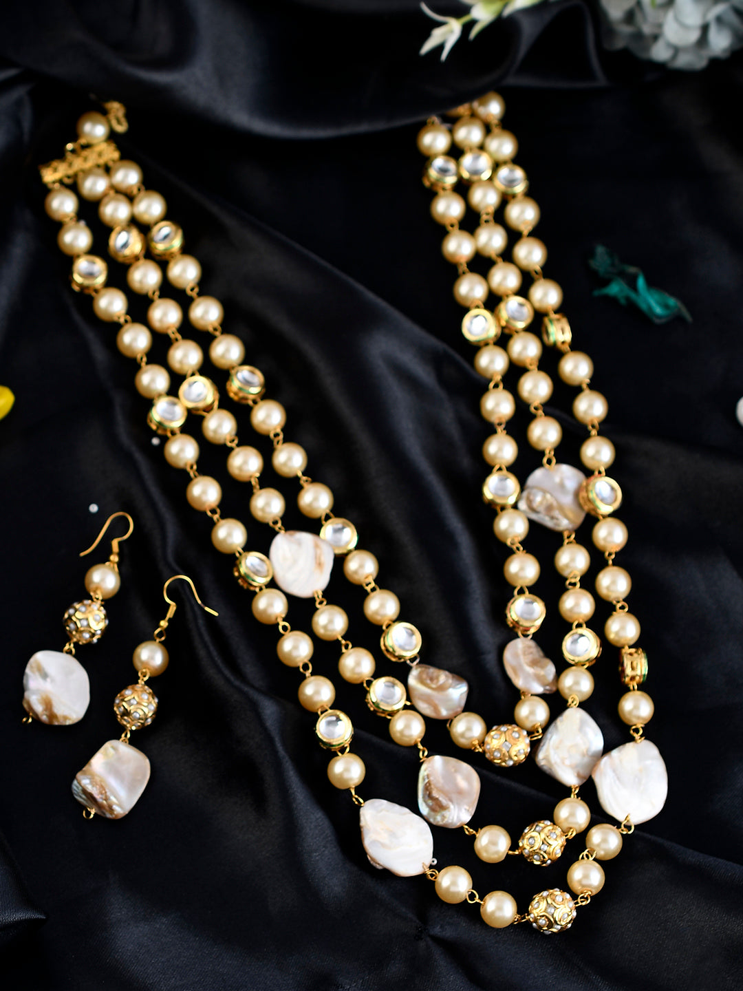 Gold Plated Multi Layered Long Jewellery Set