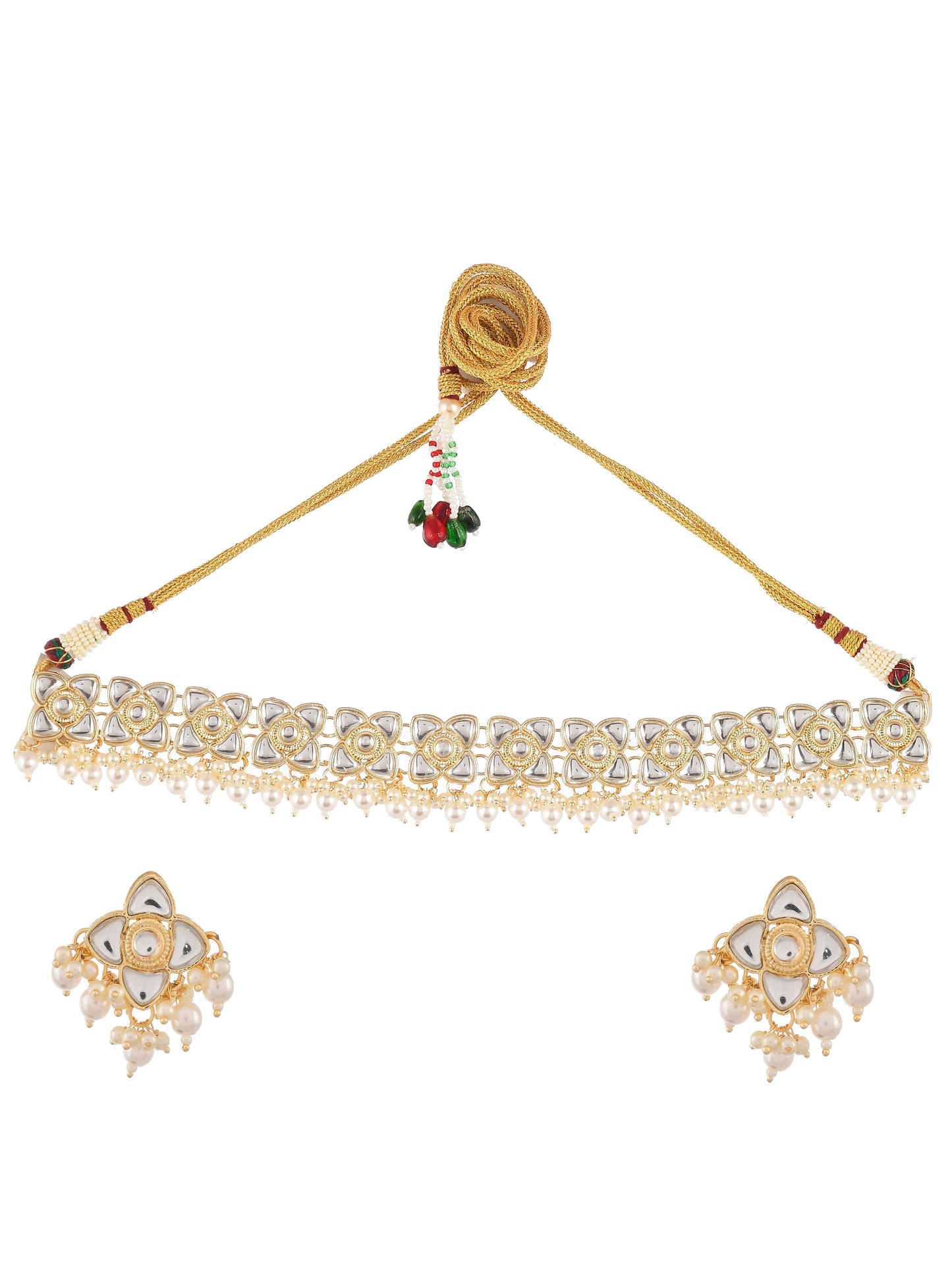 Gold Plated & Kundan Studded Choker Jewellery set