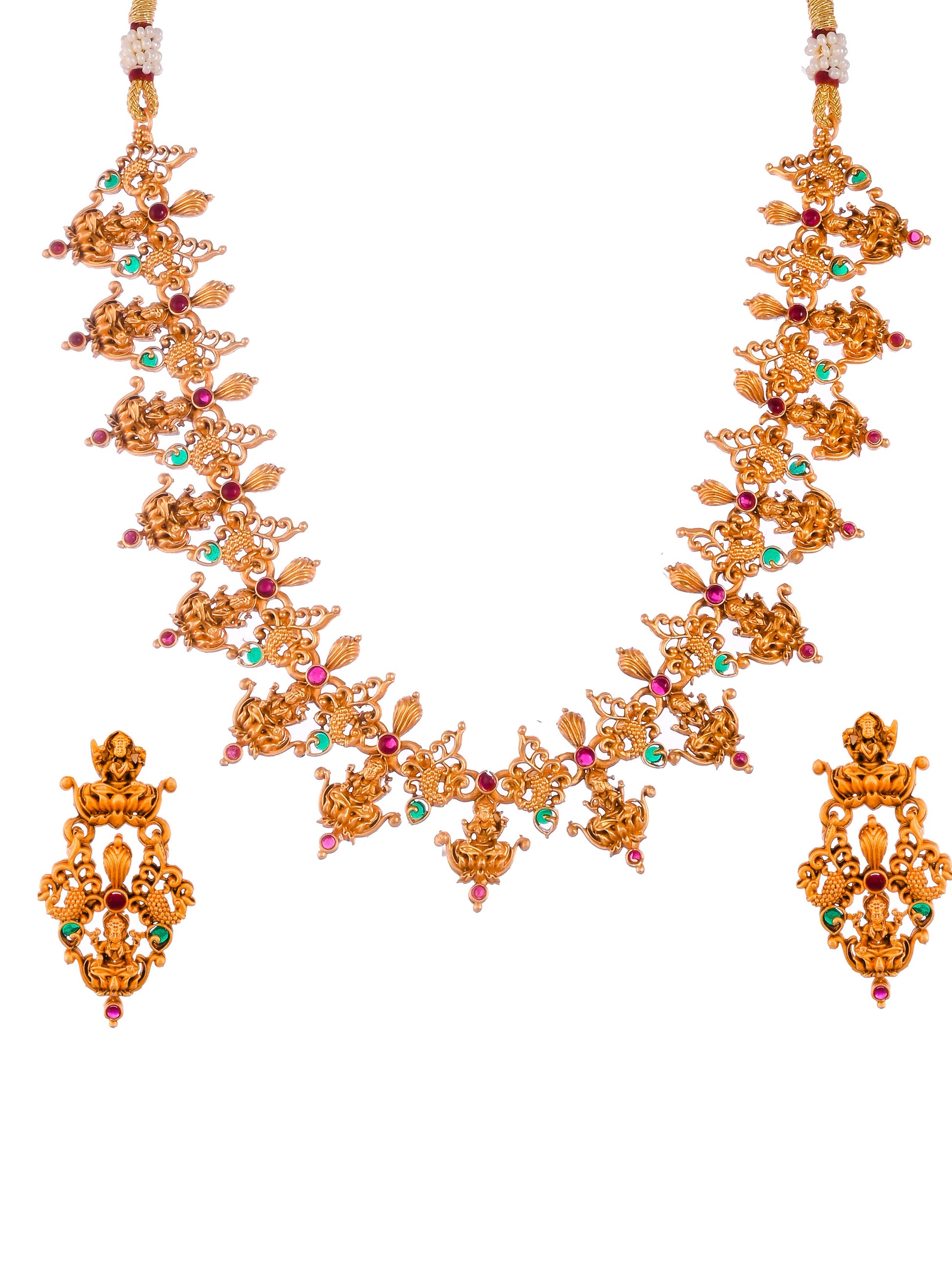 Women Gold Plated Choker Necklace Jewellery Set