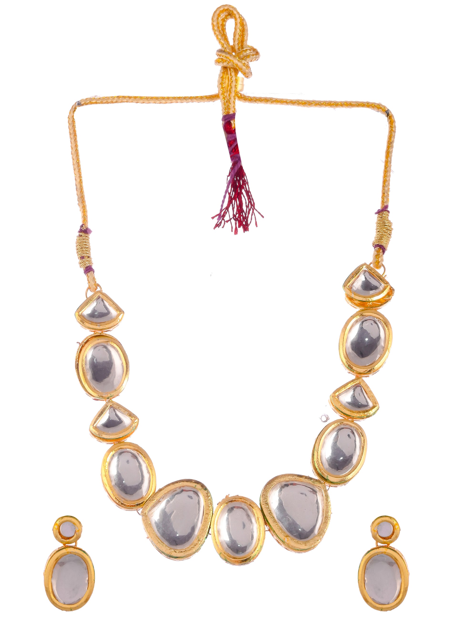 Women Gold Plated Kundan Studded Choker Jewellery Set